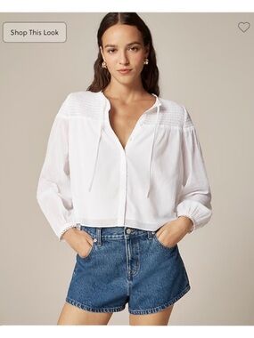 J.Crew Popover top in cotton voile
